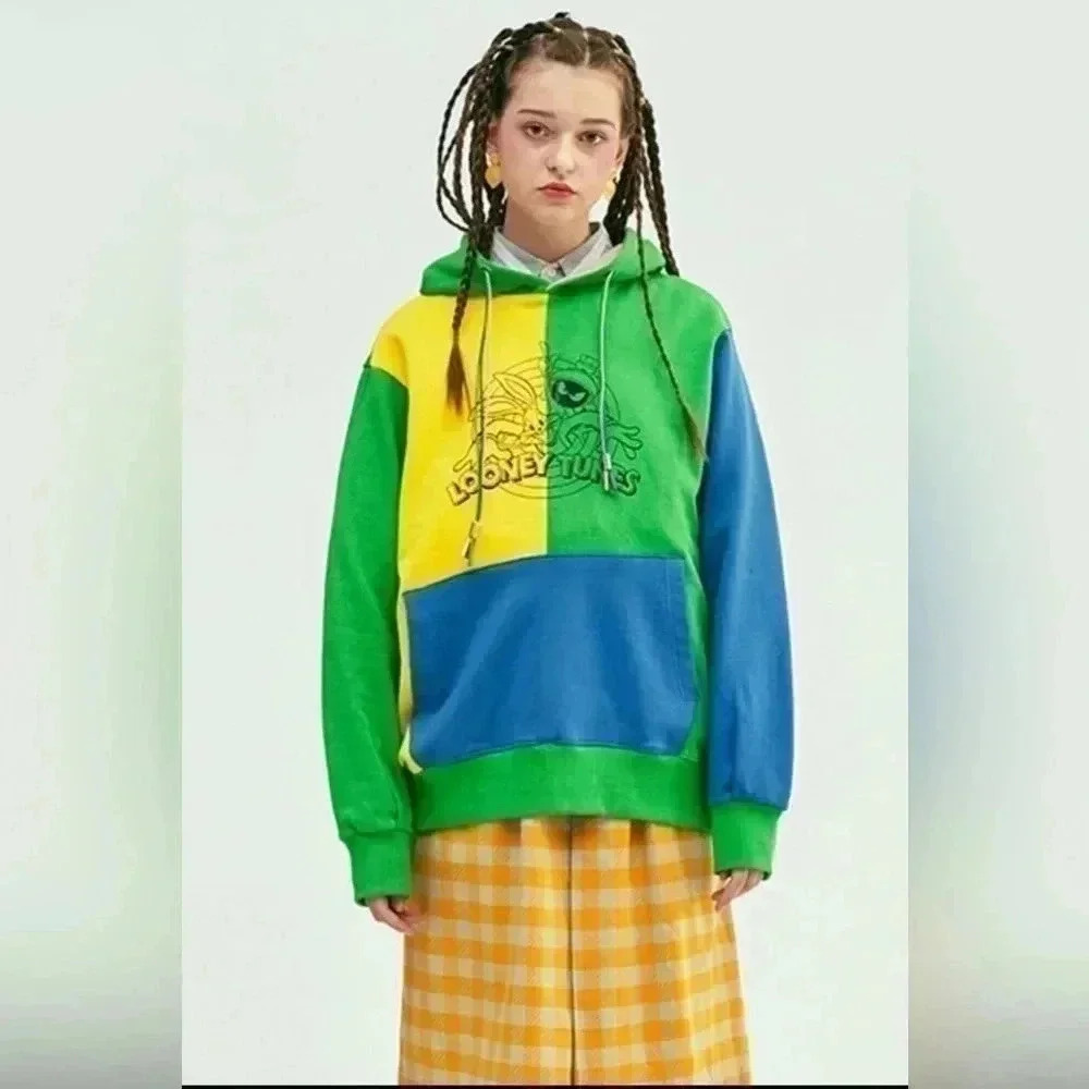 [SS19 STEREO X LOONEY TUNES] Colorblock Hoodie(Green)  SOLD OUT!